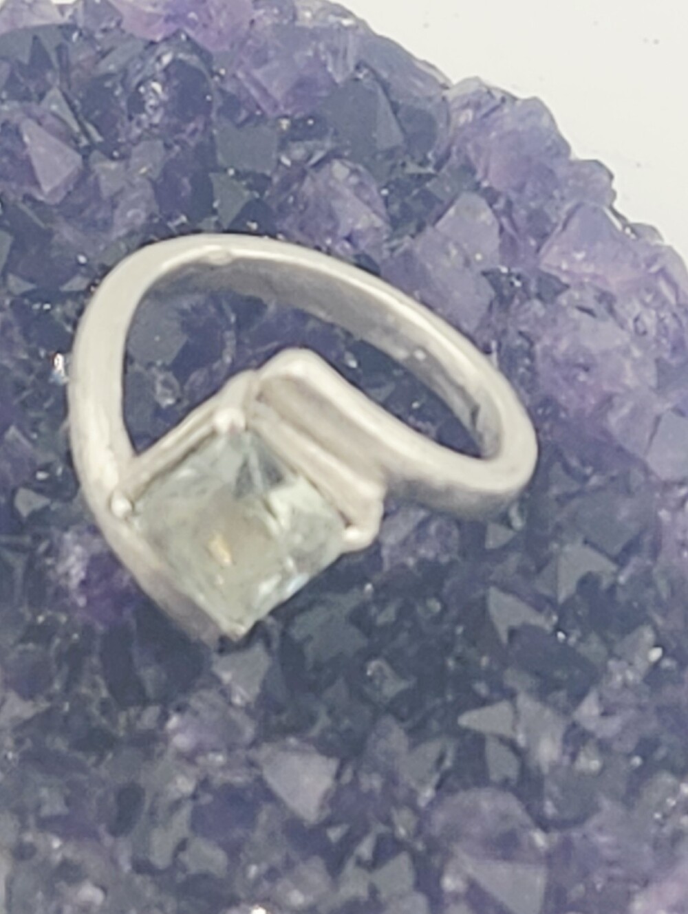 PRASIOLITE GEMSTONE RING HANDMADE IN STERLING SILVEL RECYCLE METAL SIZE 7 - Picture 13 of 16